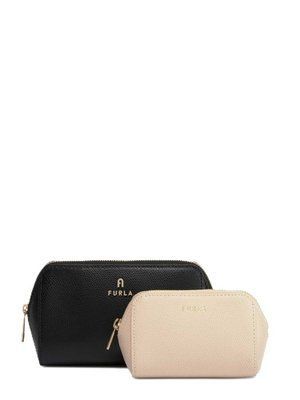 Набір косметичок жіночих чорна та пудрова FURLA CAMELIA M COSMETIC CASE SET 11128-WE00453ARE000BBR001007 фото